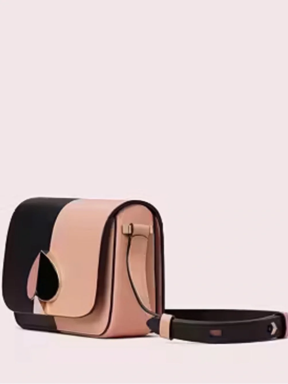 Kate Spade Nicola Bicolor Small Flap Shoulder crossbody bag black pink purse - Picture 10 of 10
